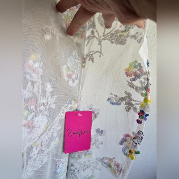 BUDDY LOVE, Atlas Sequin Caftan Maxi Dress, White Sangria, Size Medium - NWT - Picture 14 of 14